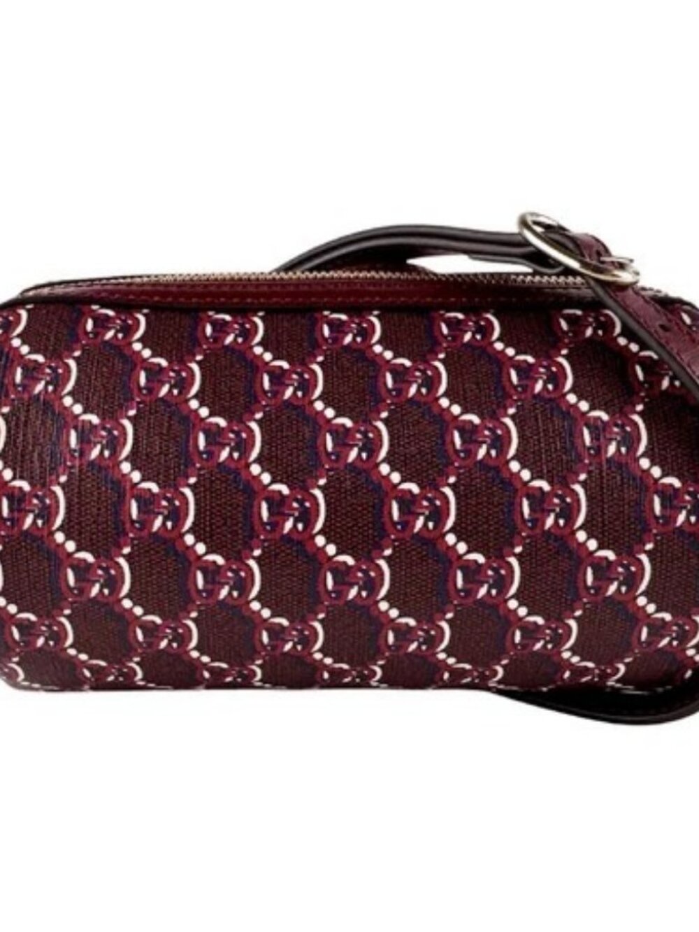 Auth GUCCI Shoulder Bag Bordeaux Leather/Goldtone - z10270